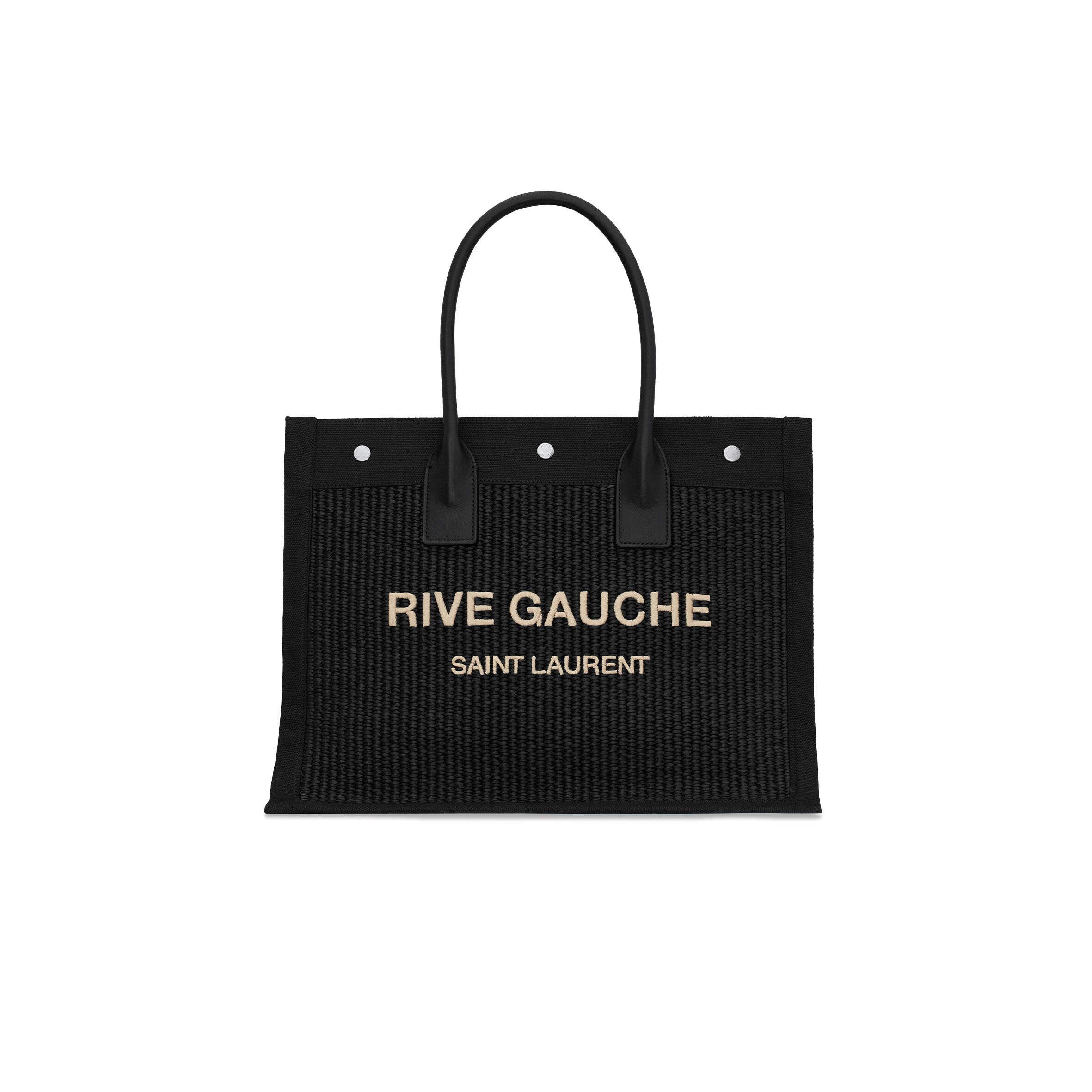 Y51 RIVE GAUCHE SMALL TOTE BAG IN RAFFIA AND LEATHER 6174812M21E1050 (39*31*18cm) Master Quality